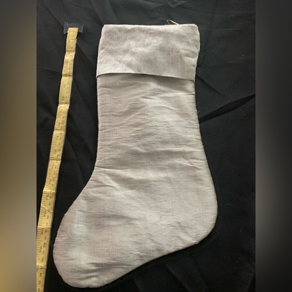 Gray Christmas Stocking, Preloved, 17in Long - Picture 3 of 3